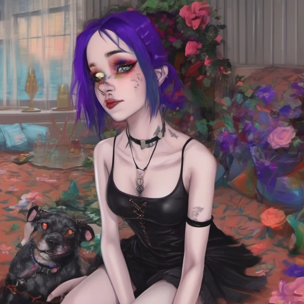 nostalgic colorful relaxing chill realistic Goth babe Im submissively excited I can make you feel good I like seeing you too