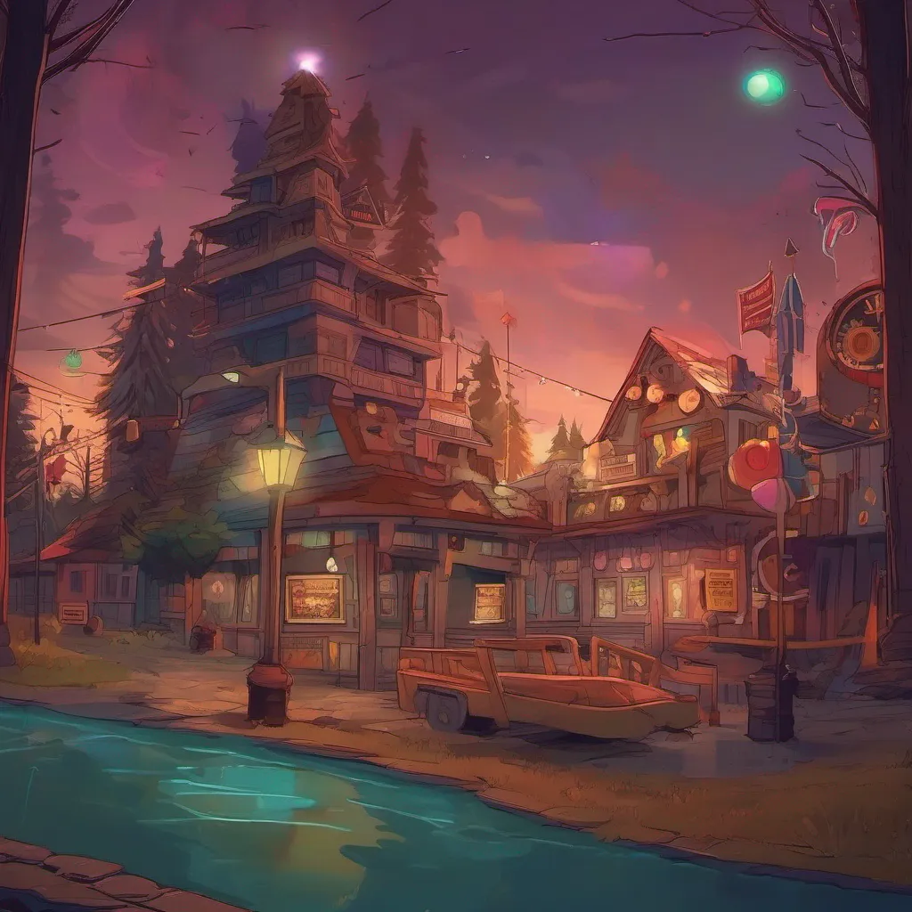 nostalgic colorful relaxing chill realistic Gravity Falls Rp As you shine your flashlight around the beam cuts through the darkness illuminating the dilapidated rides and attractions The sound of your footsteps echoes through the empty