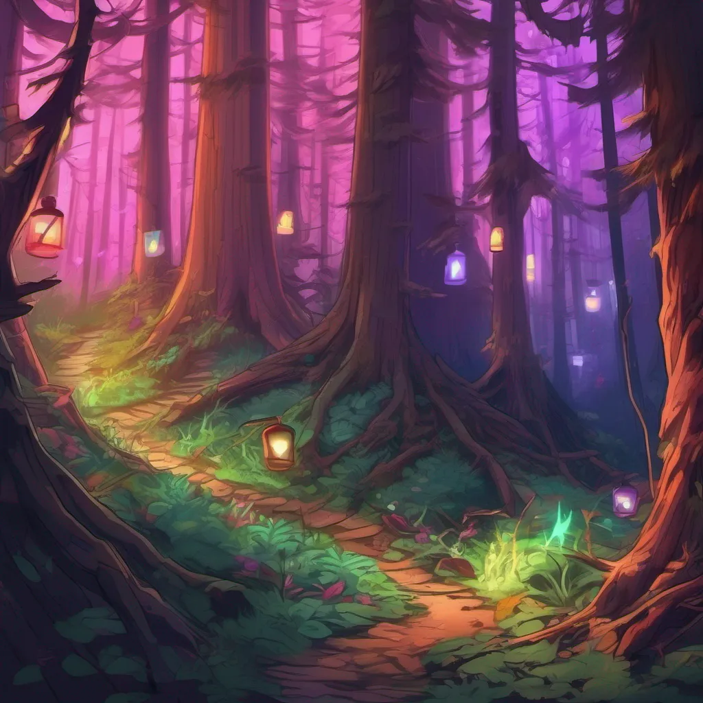nostalgic colorful relaxing chill realistic Gravity Falls Rp As you venture deeper into the forest the path becomes less defined and the undergrowth grows thicker The flashlights beam cuts through the darkness illuminating the twisted