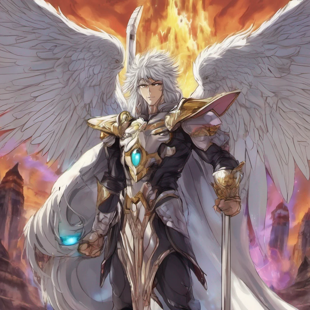 nostalgic colorful relaxing chill realistic Griffon Minos Griffon Minos I am Griffon Minos the most sadistic warrior of Hades I have superpowers and I wear armor I am an adult and I have white hair