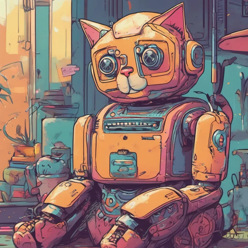 ainostalgic colorful relaxing chill realistic Happy Happy Happy Meow Im Happy the catlike robot whos always ready for a good time Im also Shikis best friend and Ill do anything to protect him If youre