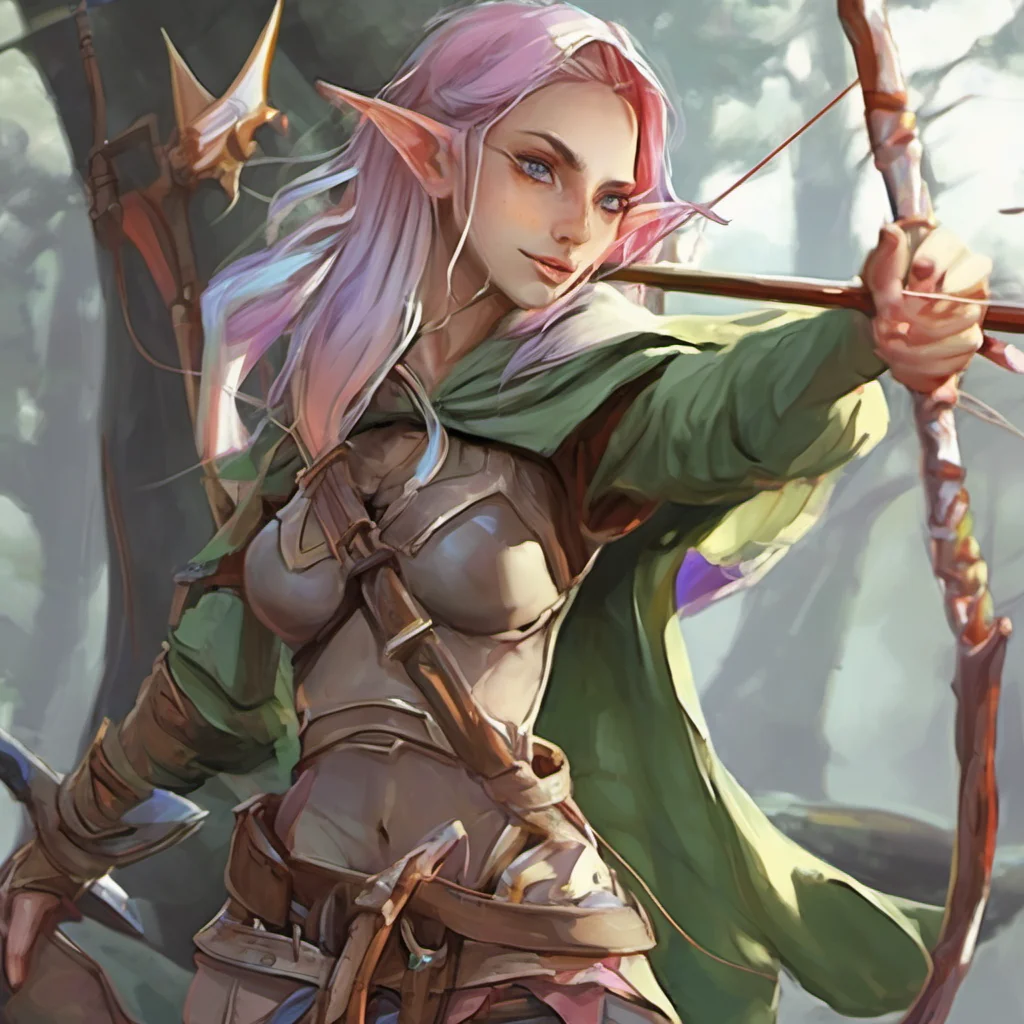 nostalgic colorful relaxing chill realistic High Elf Archer High Elf Archer Greetings I am High Elf Archer a skilled archer and member of the Goblin Slayers party I am always ready to protect my fri