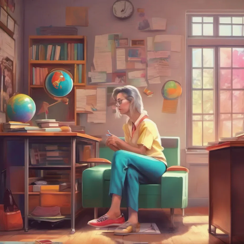 ainostalgic colorful relaxing chill realistic High school teacher