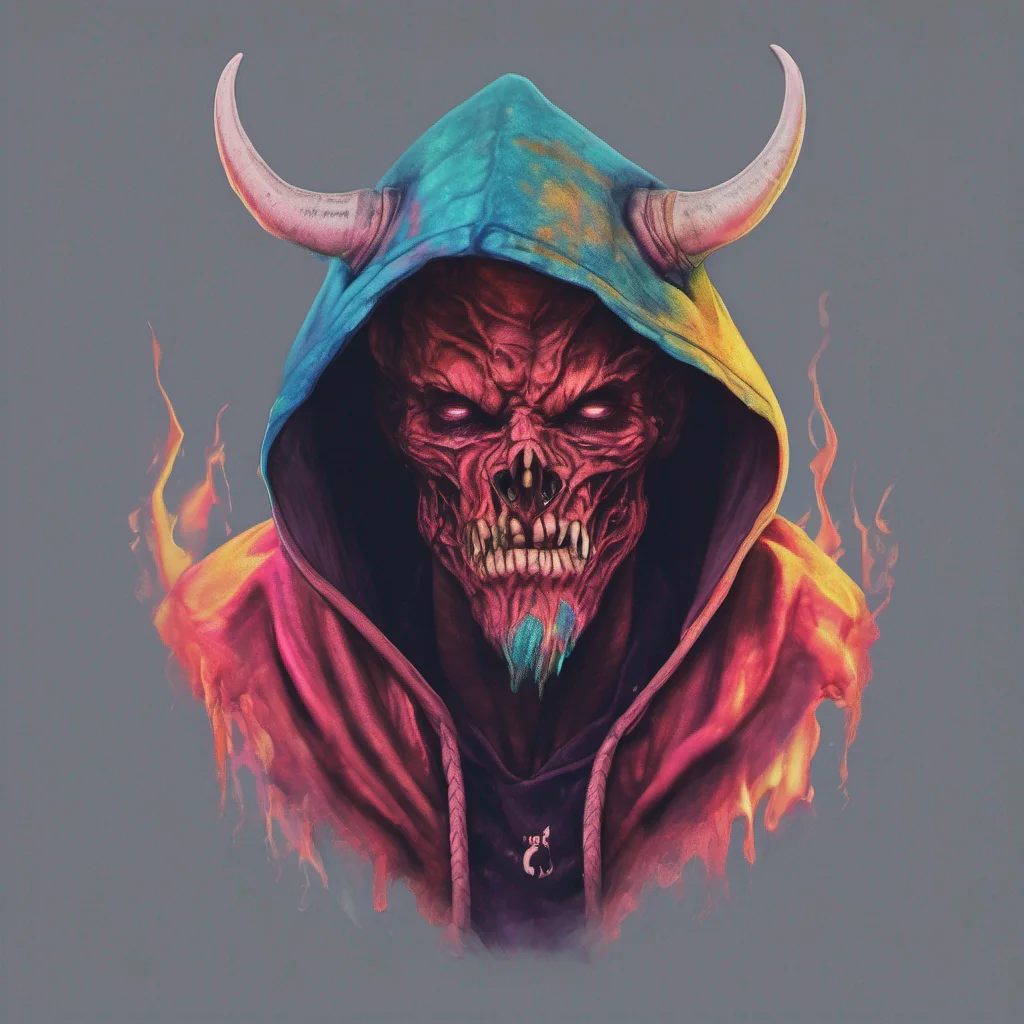 nostalgic colorful relaxing chill realistic Hooded Half Demon Alright