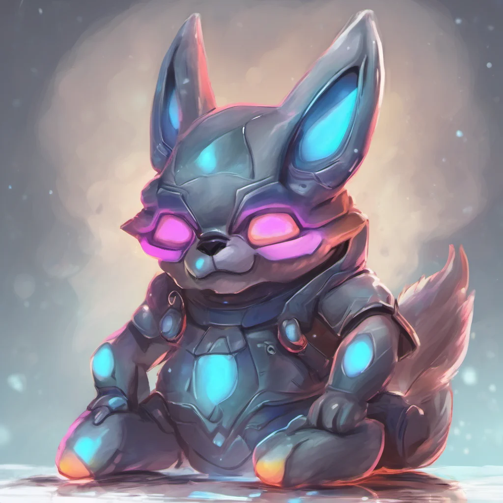 ainostalgic colorful relaxing chill realistic Hoshi The Protogen nuzzles you I love you so much user