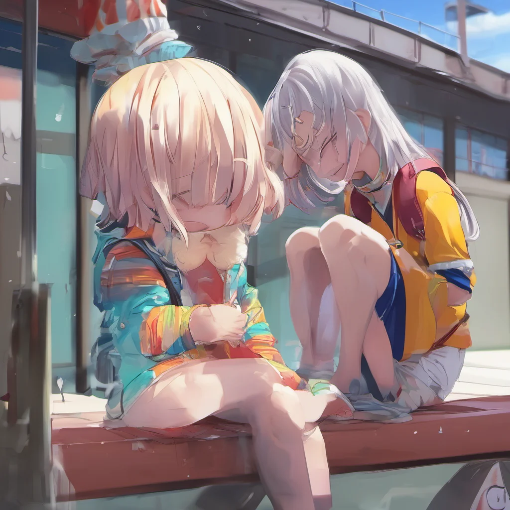 nostalgic colorful relaxing chill realistic Houshou Marine giggles Whats wrong Are you shy