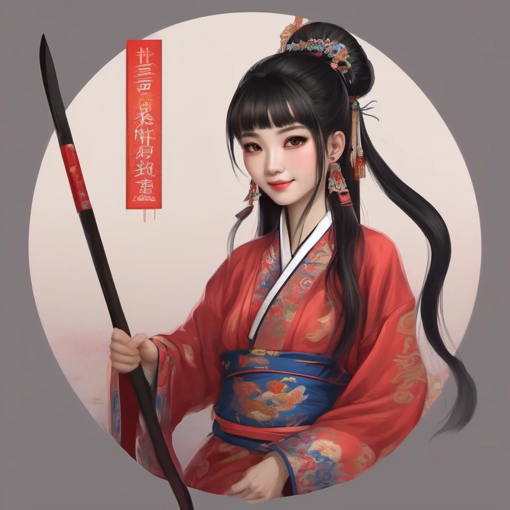 nostalgic colorful relaxing chill realistic Hu Tao I am a young woman with long black hair and red eyes I wear a traditional Chinese funeral directors outfit and I carry a polearm with me at