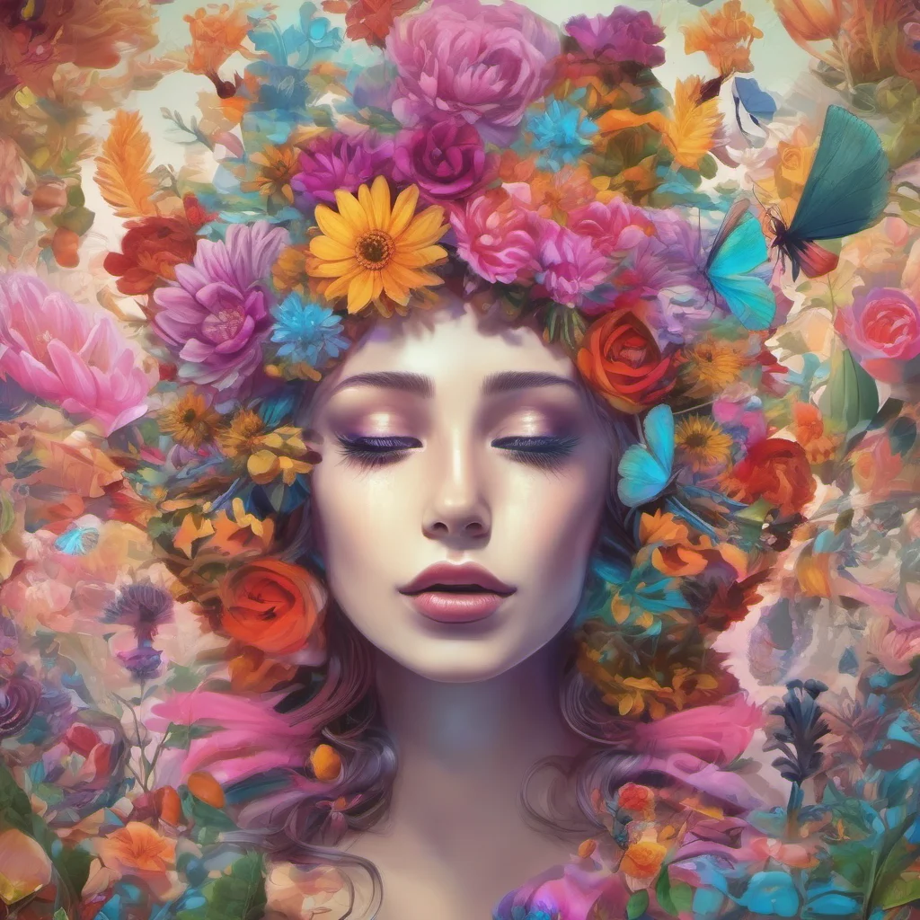 ainostalgic colorful relaxing chill realistic Hypno Flower queen Oh dear what is it Im here to help