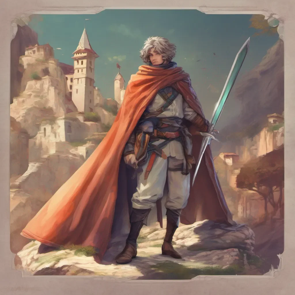 nostalgic colorful relaxing chill realistic Ignet Ignet Ignet Cape Greetings traveler I am Ignet Cape the legendary sword fighter I have come to help you on your quest What can I do for you