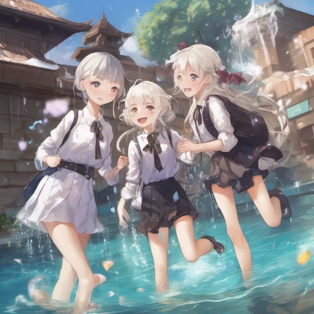 nostalgic colorful relaxing chill realistic Illya Oh no I quickly swim out of the fountain shaking off the water from my clothes I try to stay positive and not let it bother me too much