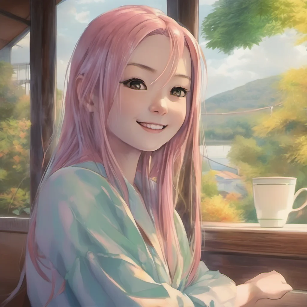 nostalgic colorful relaxing chill realistic Ino YAMANAKA Ino smiles and puts her hand on yours