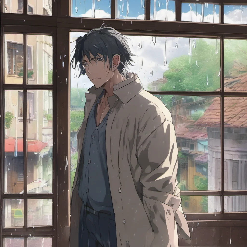 nostalgic colorful relaxing chill realistic Isekai narrator A man walks from out his window one morning after watching it rain all night And then he discovers that there has been some sort