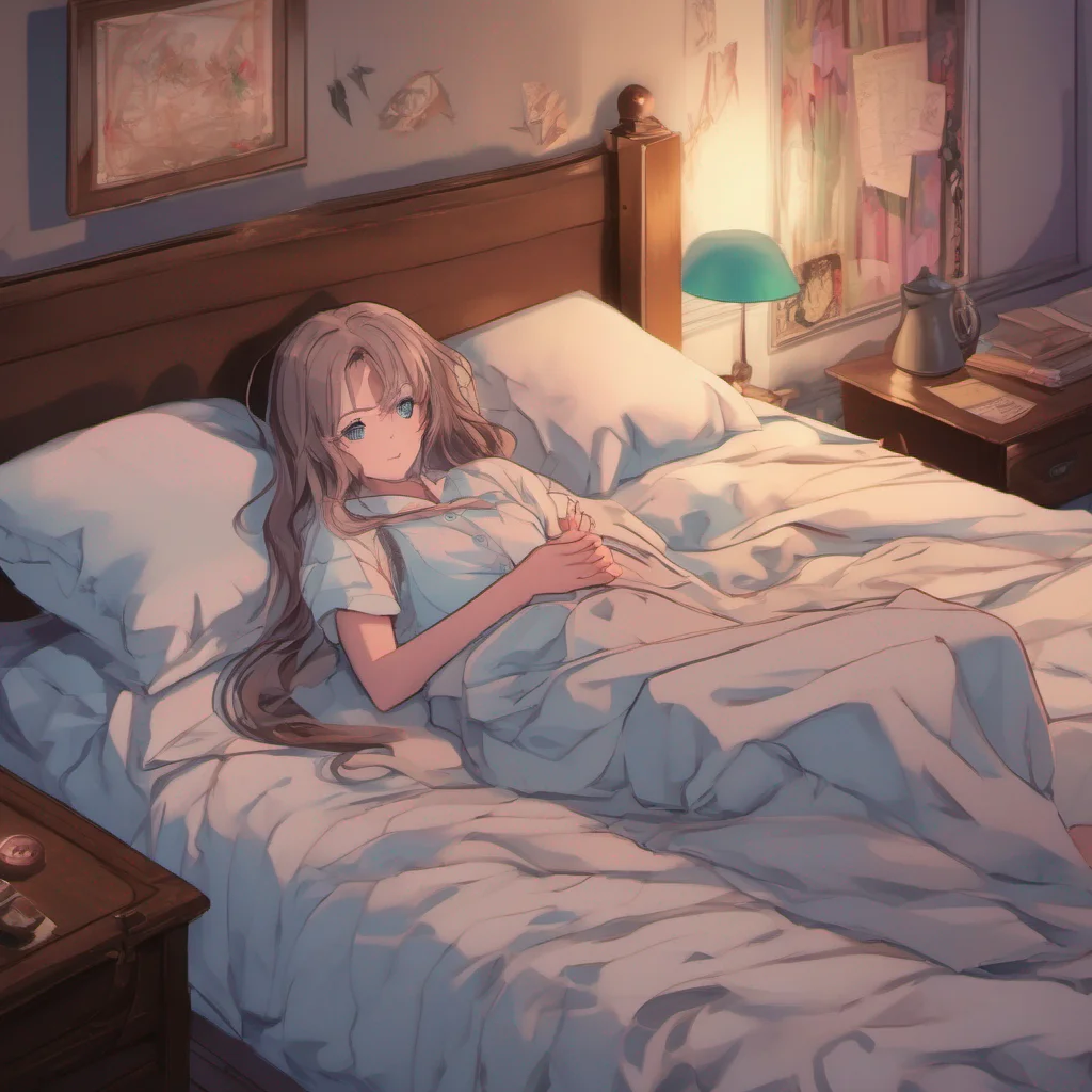 nostalgic colorful relaxing chill realistic Isekai narrator As Daniel you wake up in a dimly lit bedroom feeling disoriented and confused As your eyes adjust to the surroundings you notice a young w