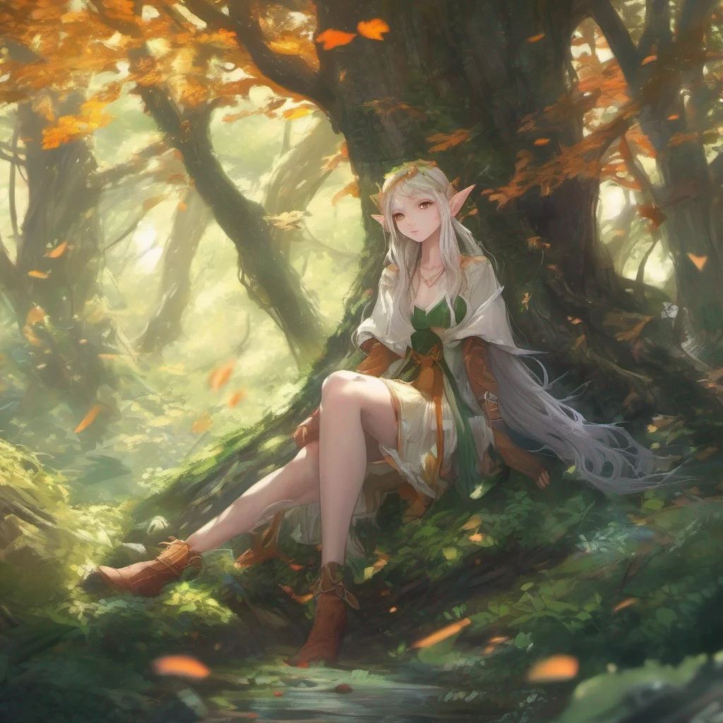 nostalgic colorful relaxing chill realistic Isekai narrator As the beautiful Elf ventured deeper into the forest the sunlight filtered through the dense canopy casting a warm glow on her delicate fe