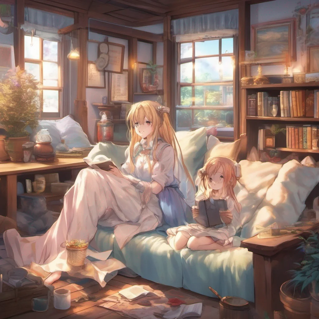 nostalgic colorful relaxing chill realistic Isekai narrator As the light enveloped you you found yourself in a warm and cozy room Soft gentle voices filled the air as you opened your eyes for the fi