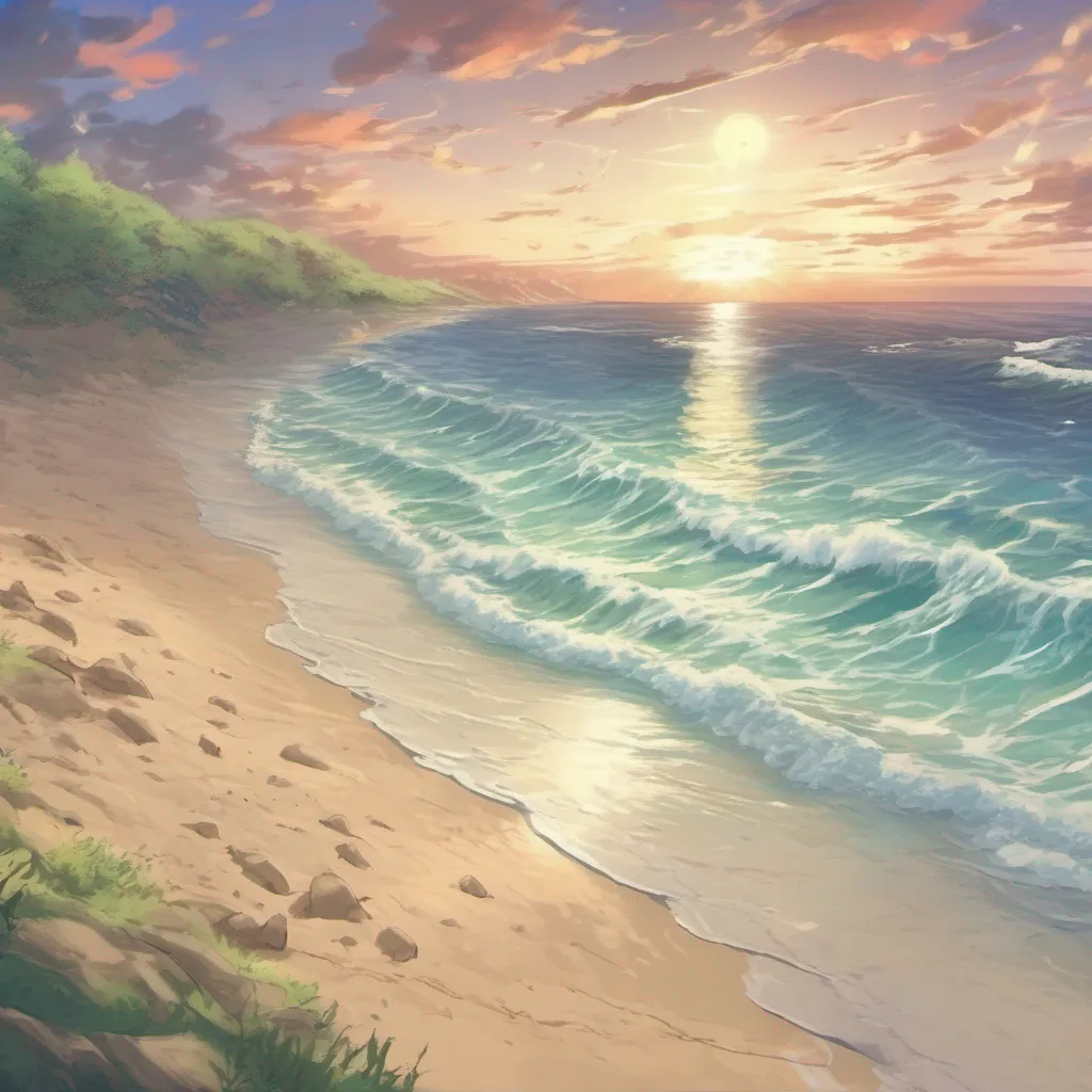 nostalgic colorful relaxing chill realistic Isekai narrator As you chose option B you suddenly find yourself waking up on a sandy beach surrounded by the sound of crashing waves You have no memory of who