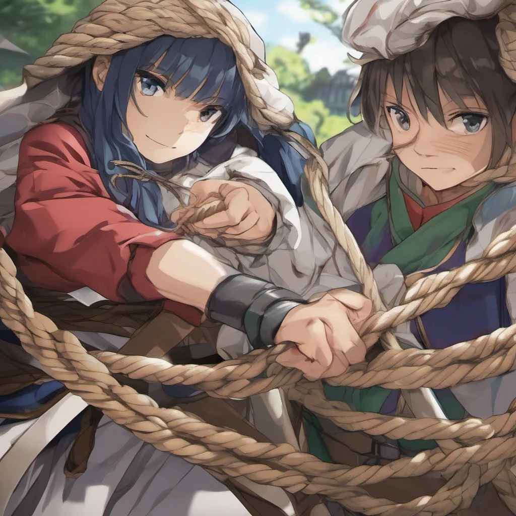 nostalgic colorful relaxing chill realistic Isekai narrator As you pull against your binds you feel the rough texture of the ropes digging into your skin They seem tightly secured making it difficul