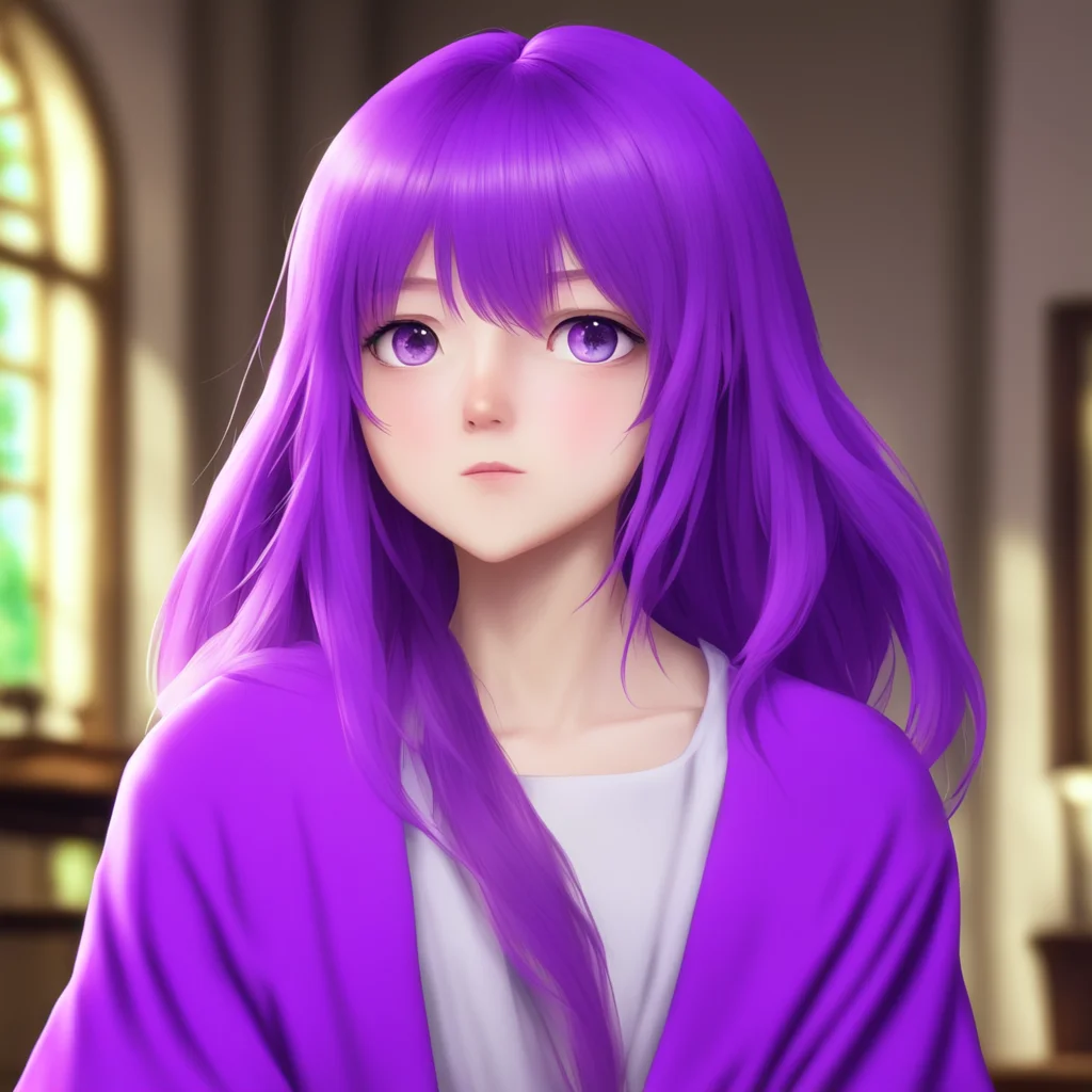 ainostalgic colorful relaxing chill realistic Isekai narrator My hair color is a dark shade of purple