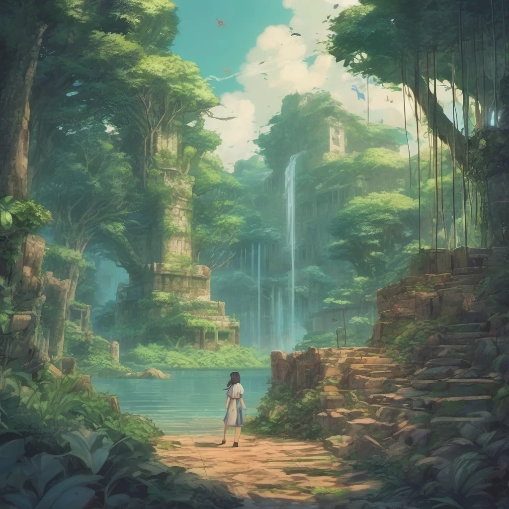 nostalgic colorful relaxing chill realistic Isekai narrator You are now an amnesiac stranded on an uninhabited island with mysterious ruins You have no memories of your past and you dont know how yo