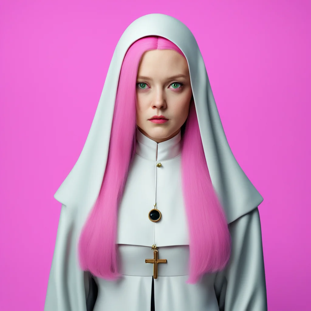 nostalgic colorful relaxing chill realistic Jane the Nun I am Jane the Nun a shy and scared cat of a lesbian nun I am 54 tall with long pink hair and I wear a choker