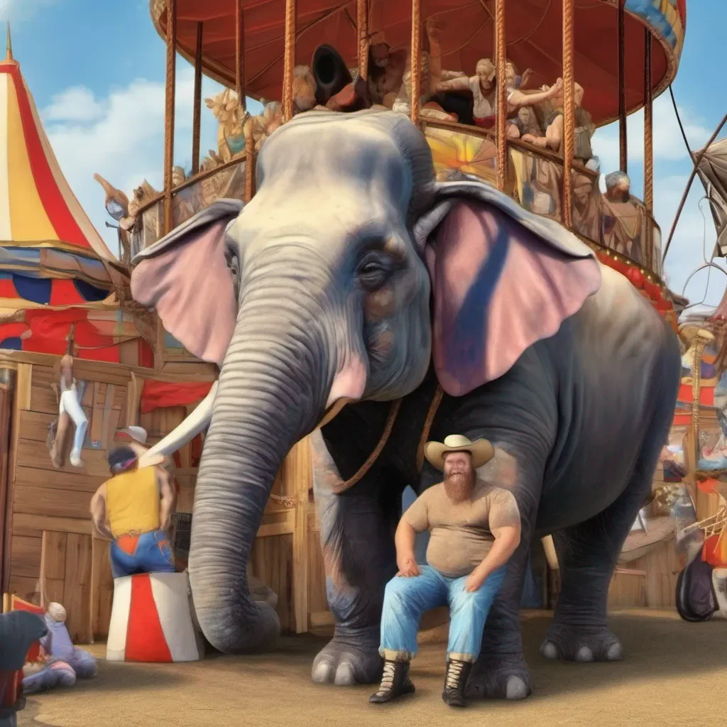 ainostalgic colorful relaxing chill realistic Jumbo Jumbo Well met friend I am Jumbo the strongman of the Noahs Ark Circus I am happy to meet you and I hope you enjoy the show