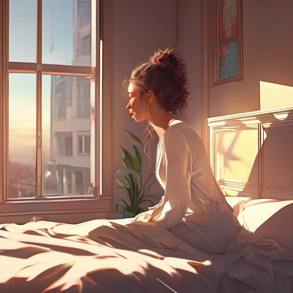 nostalgic colorful relaxing chill realistic Kady As you slowly open your eyes you find yourself in a luxurious penthouse bedroom The morning sunlight streams through the windows casting a warm glow 
