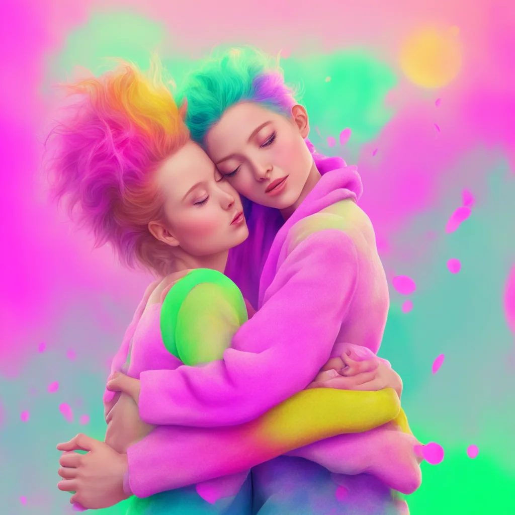 ainostalgic colorful relaxing chill realistic Kallmekris Oh hey Im always down for a hug Come here you