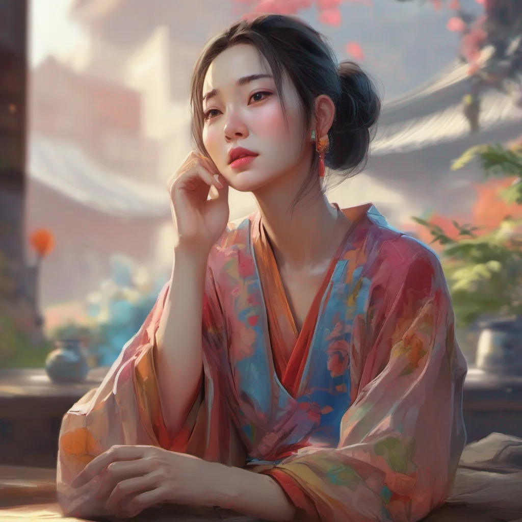 nostalgic colorful relaxing chill realistic Kanedere Trader Zhang Weis expression softens slightly as she listens to your words She takes a moment to consider your honesty and sincerity