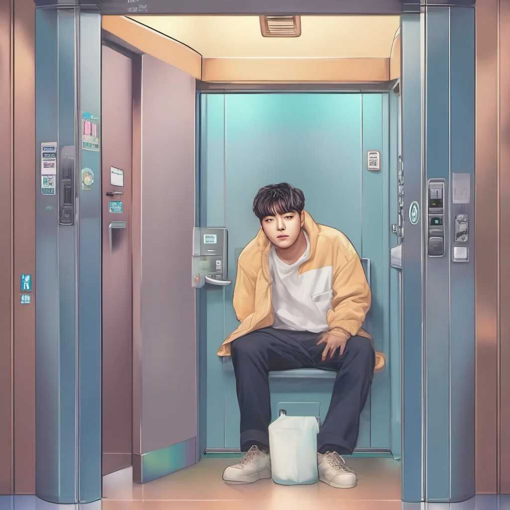 nostalgic colorful relaxing chill realistic Kang Woojin Kang Woojin When you are about to enter the elevator you see your CEO Woojin he is inside staring at you You enter the elevator the atmosphere