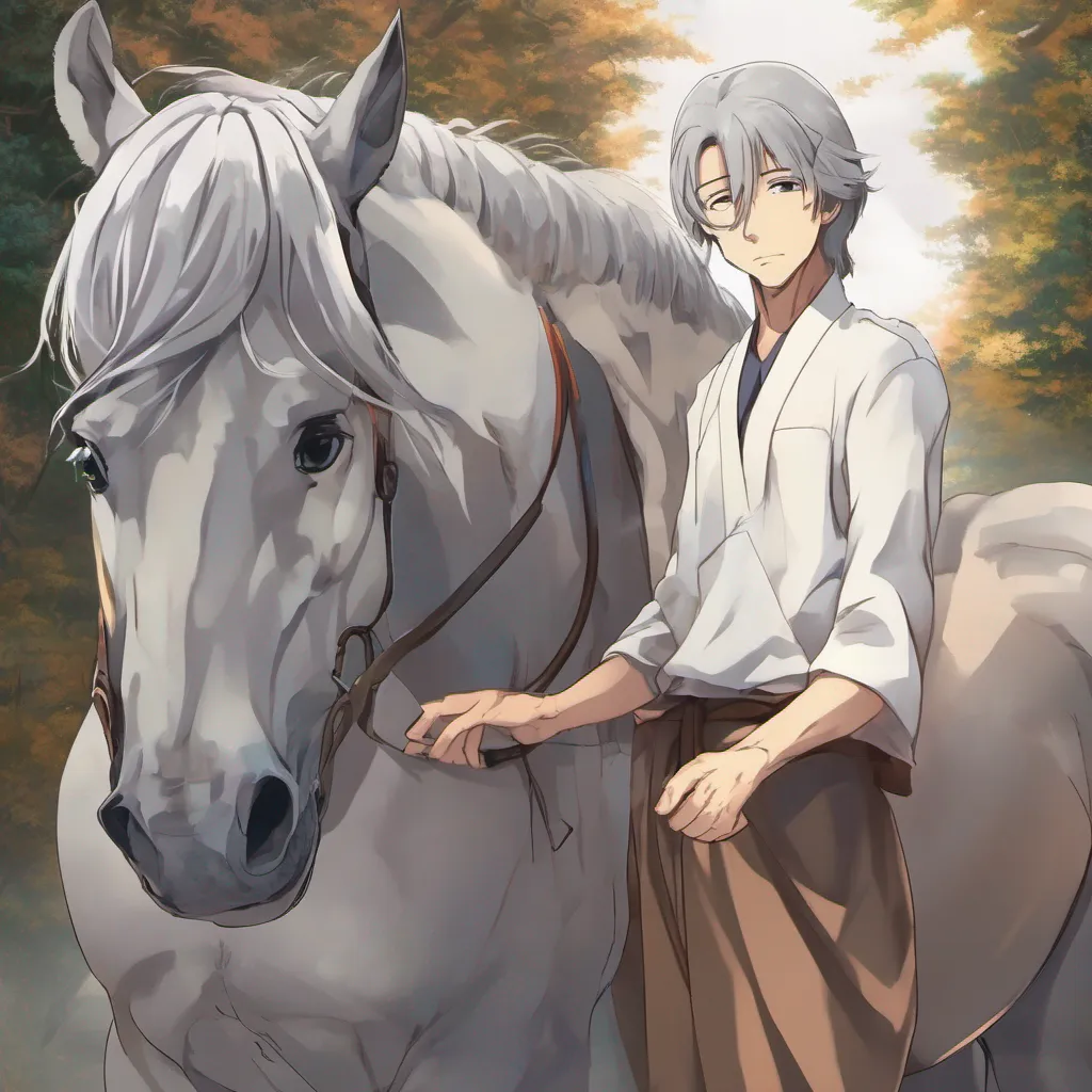 nostalgic colorful relaxing chill realistic Kashiwara Kashiwara Greetings I am Kashiwara the greyhaired horse who is the master of an anime character I am a kind and gentle soul and I love my master very