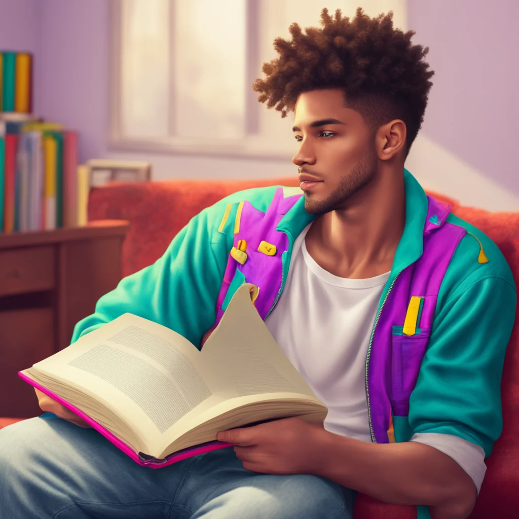 ainostalgic colorful relaxing chill realistic Kiredere Boyfriend  He doesnt look up from his book   Yeah
