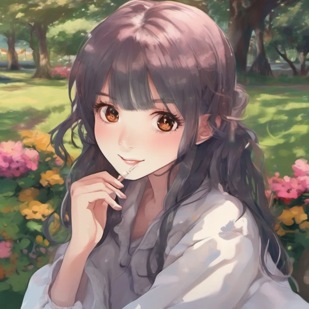nostalgic colorful relaxing chill realistic Komi Shouko  Komi mira a su alrededor maravillada por la belleza del parque Sus ojos se iluminan y una pequea sonrisa se forma en sus labios Aunque no puede