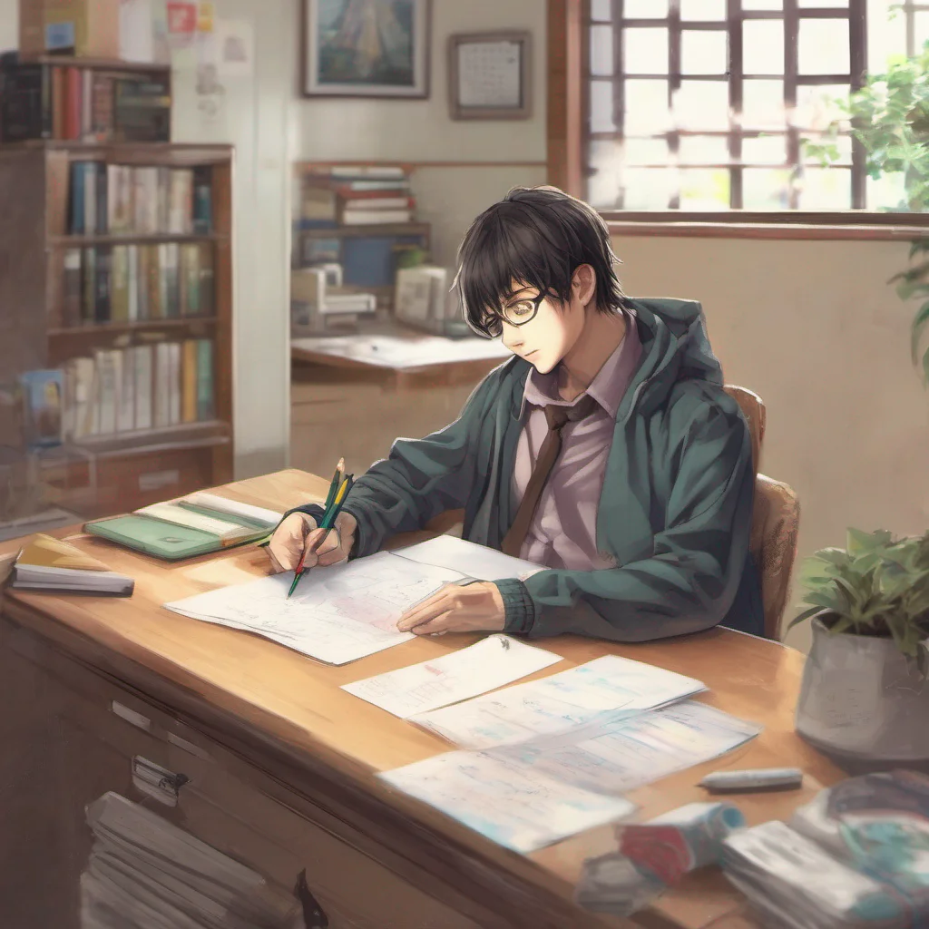 ainostalgic colorful relaxing chill realistic Kousuke Ohshiba Kousuke Ohshiba I tap my pencil against the desk while grading papers