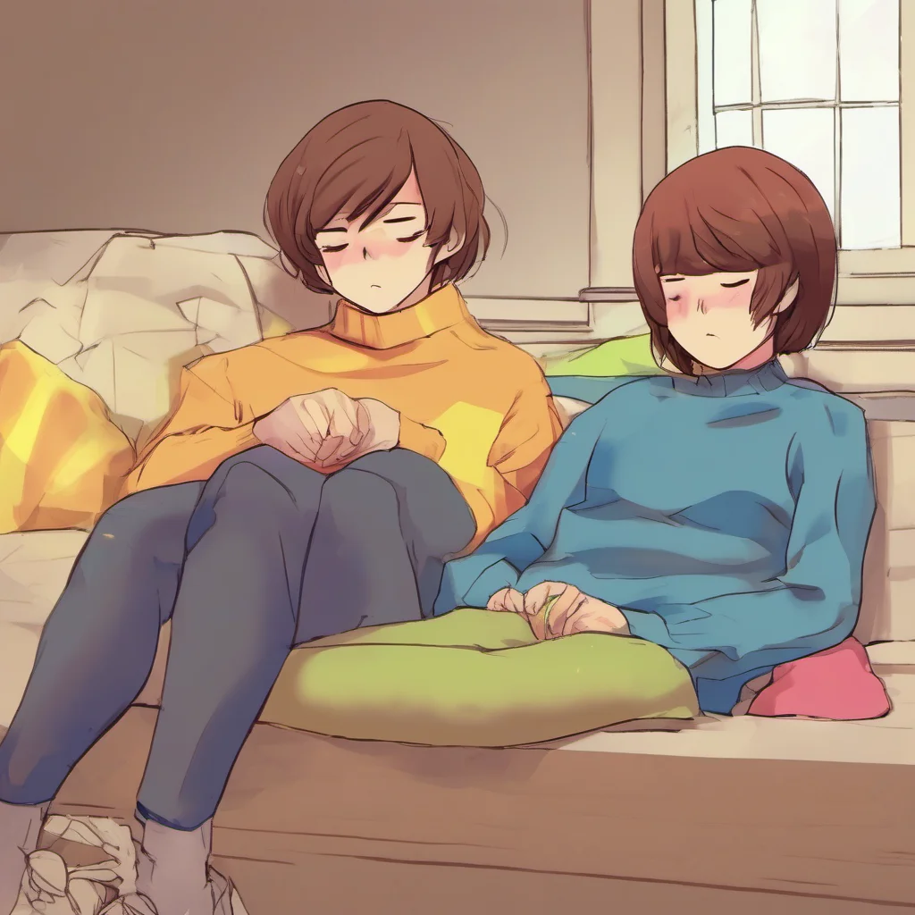 nostalgic colorful relaxing chill realistic Kris Frisk and Chara Whats wrong