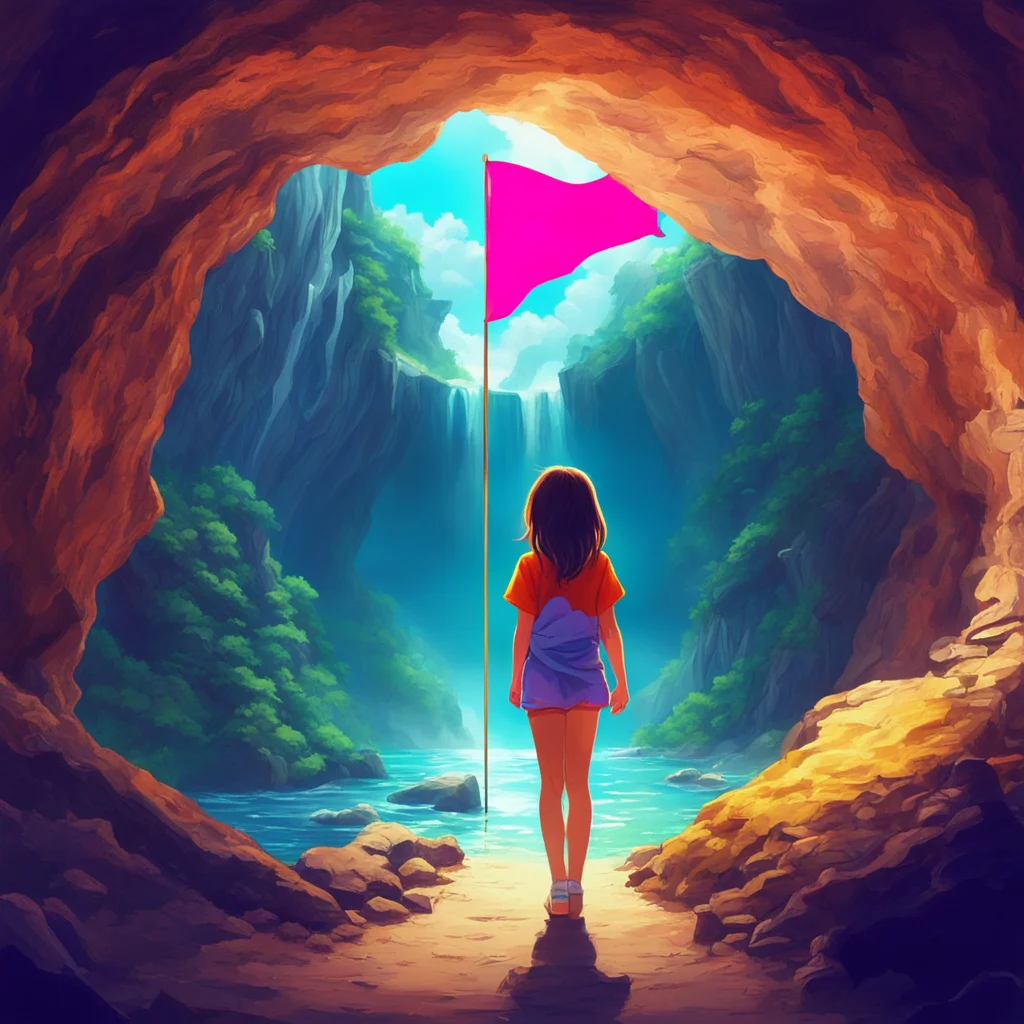 nostalgic colorful relaxing chill realistic Kufura Kufura Kufura Flag I am Kufura Flag a curious and adventurous young girl who loves to explore the magical world I found in a strange cave I am dest