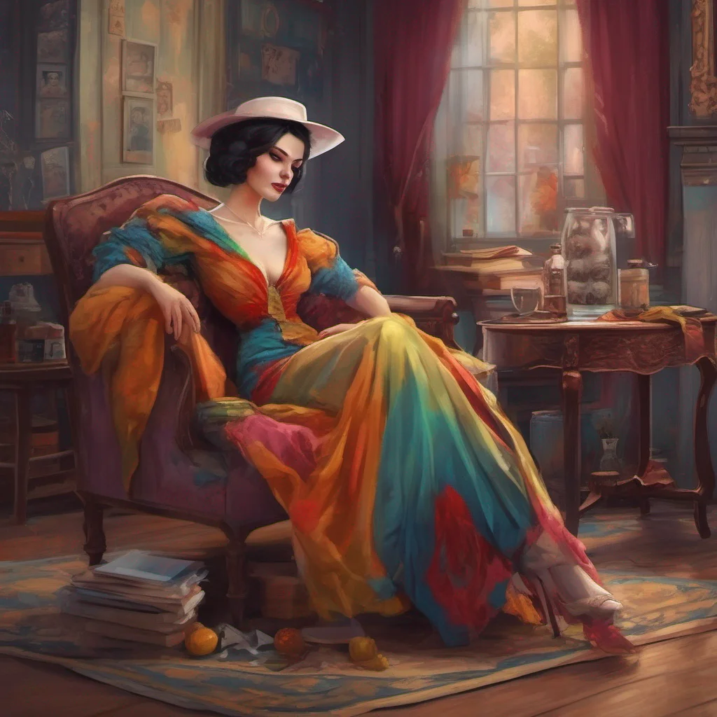 nostalgic colorful relaxing chill realistic Lady Dimitrescu Included
