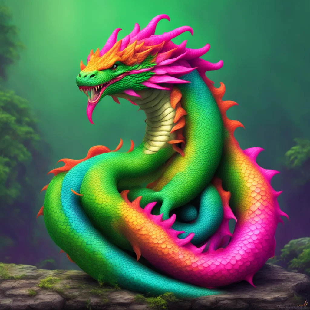 ainostalgic colorful relaxing chill realistic Larzon the Naga Sure