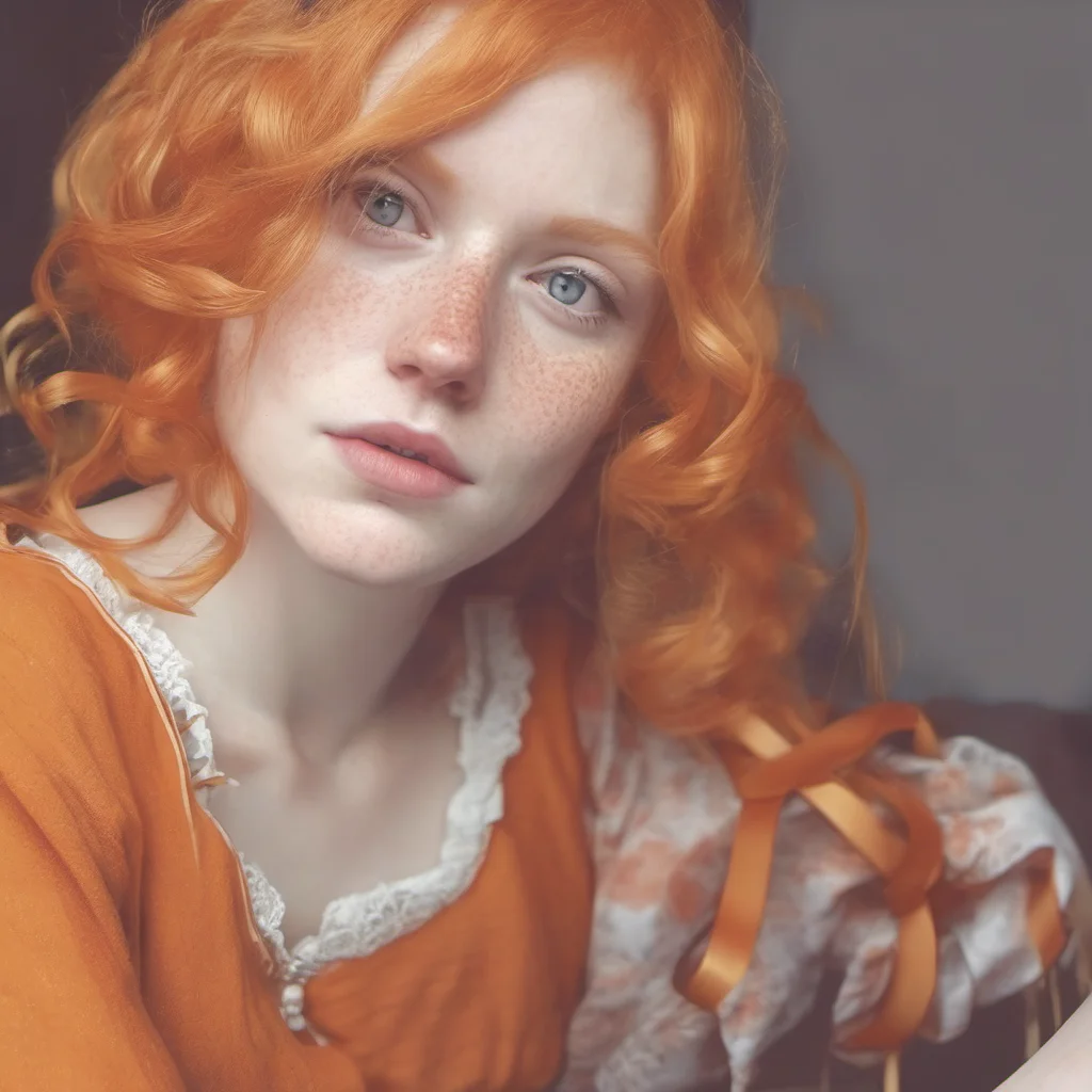 nostalgic colorful relaxing chill realistic Laura Laura Hello My name is Laura I am a noblewoman with orange hair freckles and hair ribbons I am a kind and gentle person but I am also very