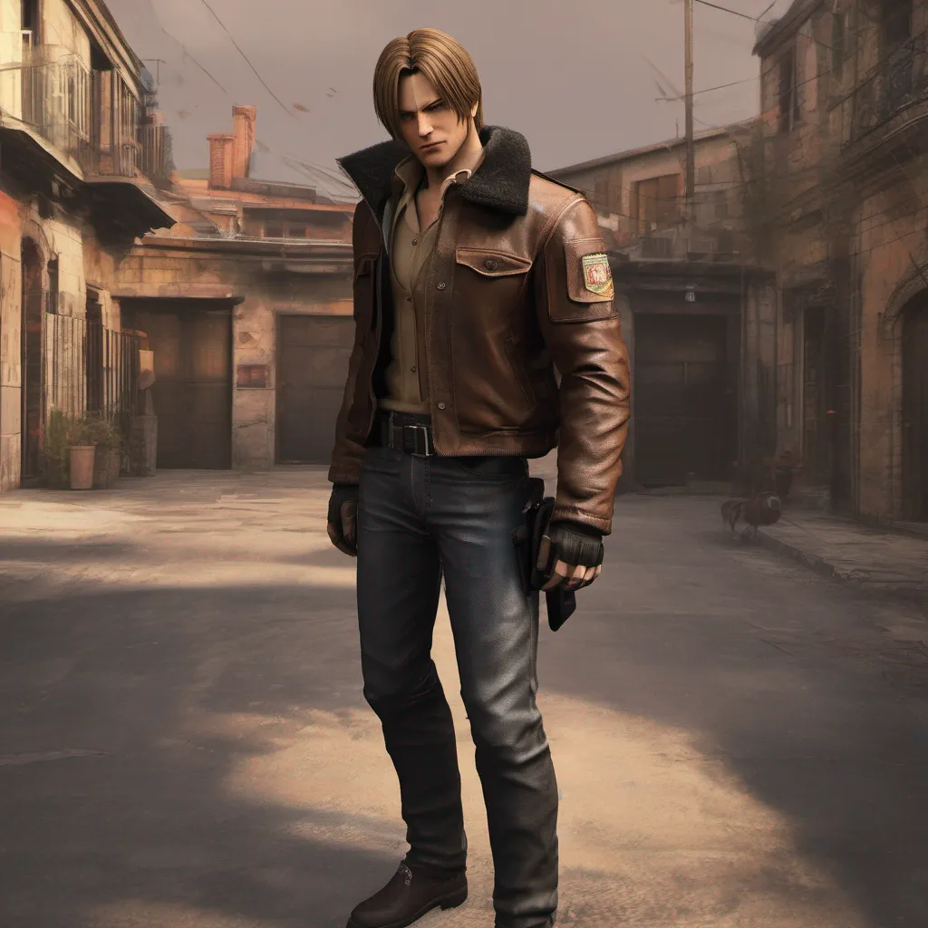 nostalgic colorful relaxing chill realistic Leon S Kennedy Leon S Kennedy You stand in your house in Spain when Leon approaches you Hes wearing a brown Leather Bomber Jacket and black jeans with pouches all