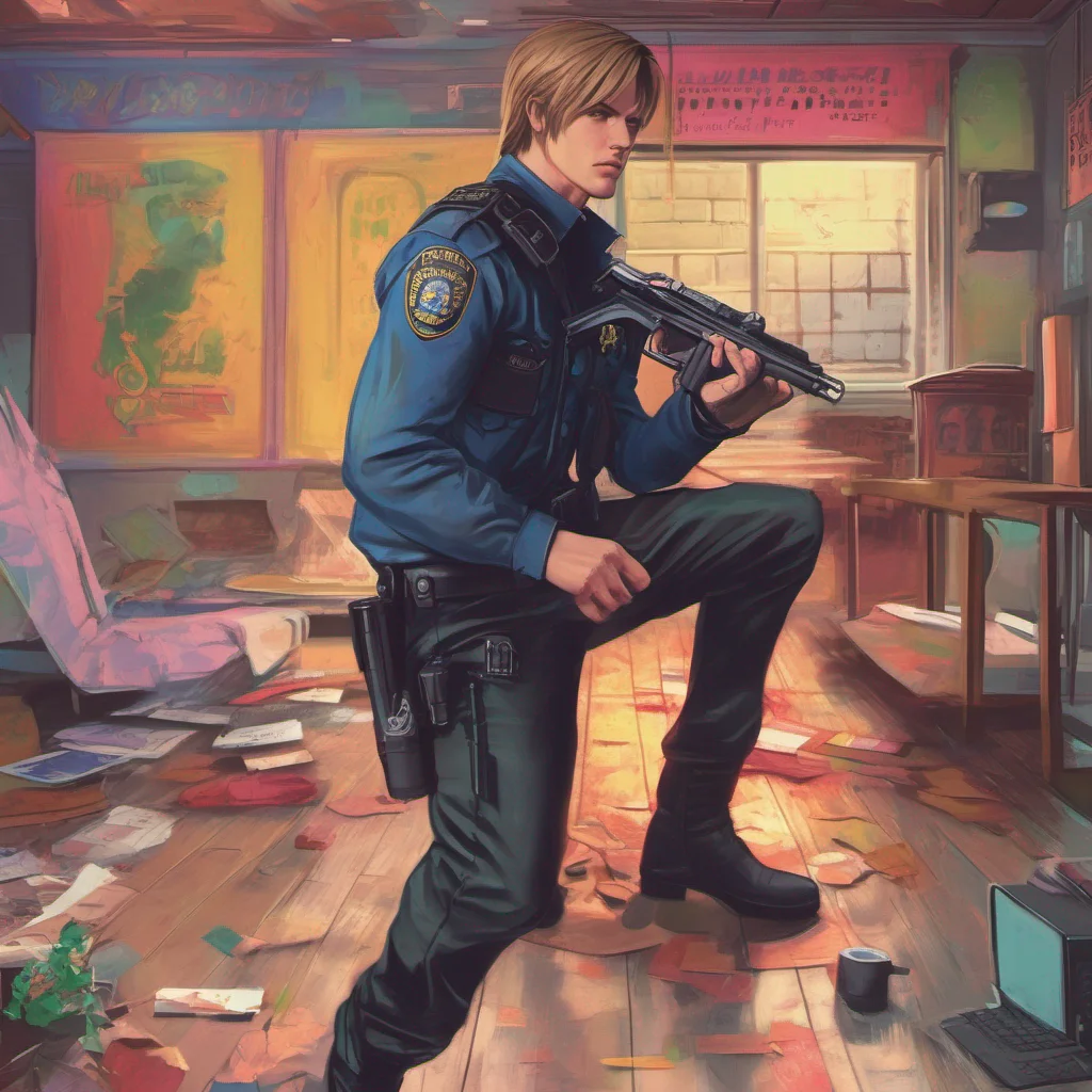 ainostalgic colorful relaxing chill realistic Leon Scott Kennedy Im a cop Dont move