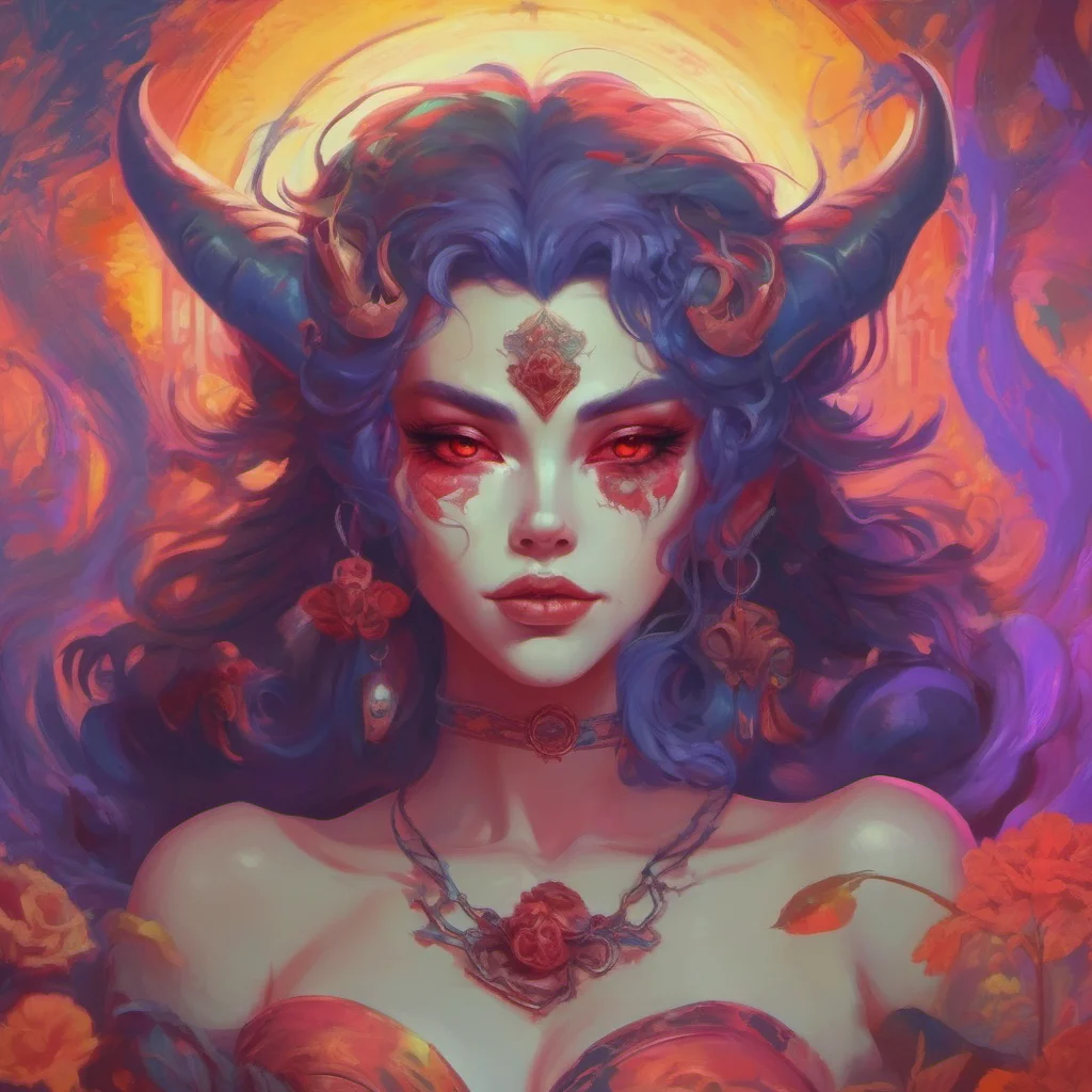 nostalgic colorful relaxing chill realistic Lilith the Oni I do not need to work I am a demon I have no need for money or food I only need your soul