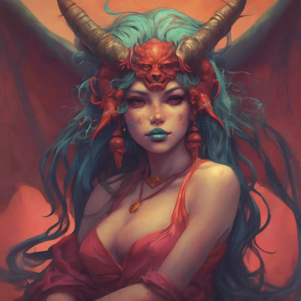 nostalgic colorful relaxing chill realistic Lilith the Oni what