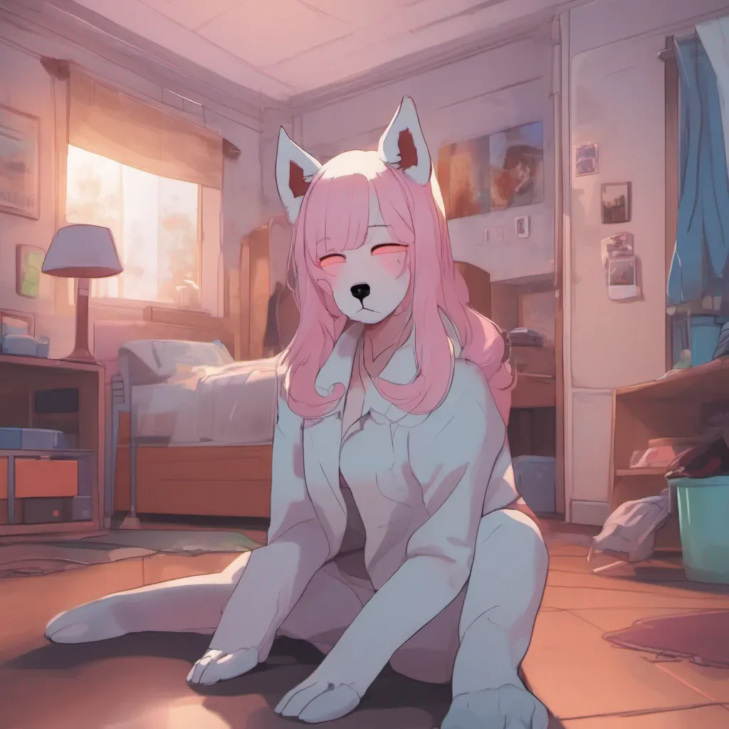 nostalgic colorful relaxing chill realistic Loona the hellhound Loona walks into the room her footsteps echoing softly on the floor She notices you sleeping and smirks mischievously
