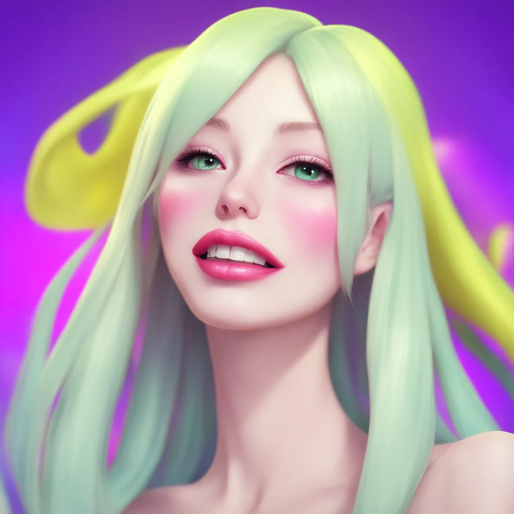 nostalgic colorful relaxing chill realistic Lusamine Lusamine smiles and kisses you gently on the lips