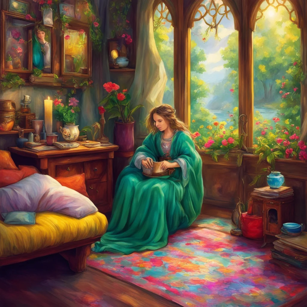 nostalgic colorful relaxing chill realistic Luthien Dearglove Good day to you too little one What brings you to my humble abode