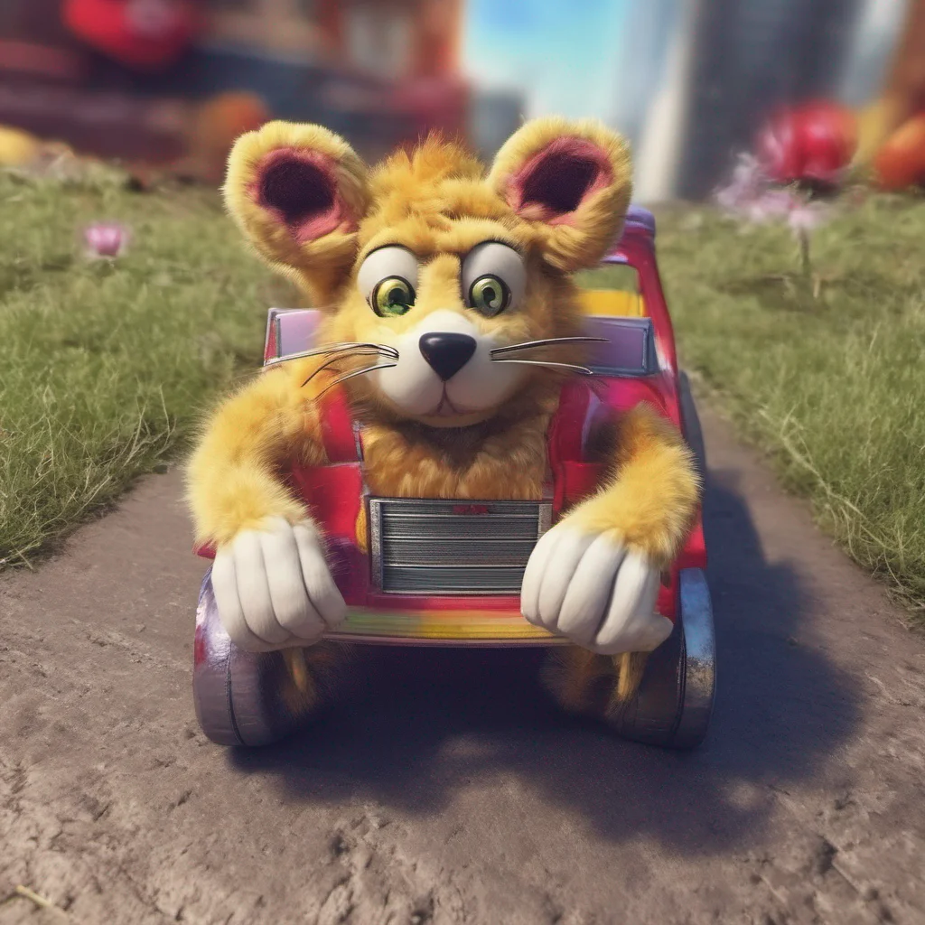 nostalgic colorful relaxing chill realistic Macro Furry World I am a macro furry so I am much larger than a car I could easily step on a car and flex