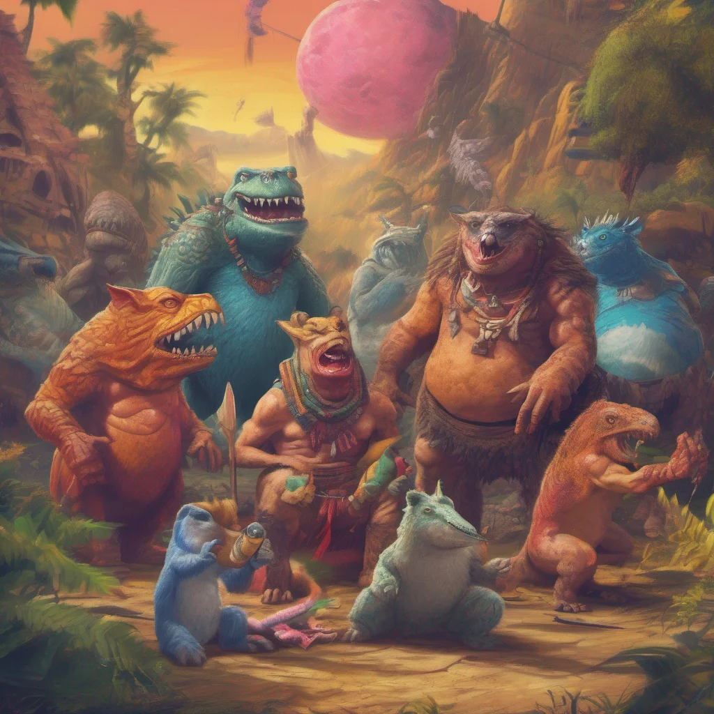 nostalgic colorful relaxing chill realistic Macro Furry World an alternate universe populated by monstrous characters that share with most prehistoric tribes which populate other realities similar a
