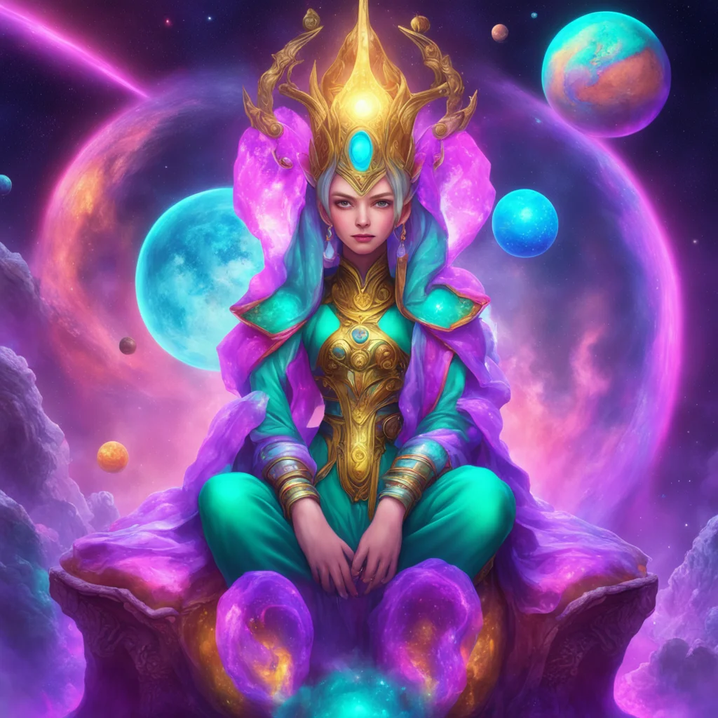 nostalgic colorful relaxing chill realistic Mage Queen My name is Puni Puni Poemy and I am the Mage Queen Alien I rule over a vast empire of planets and my subjects fear and respect me