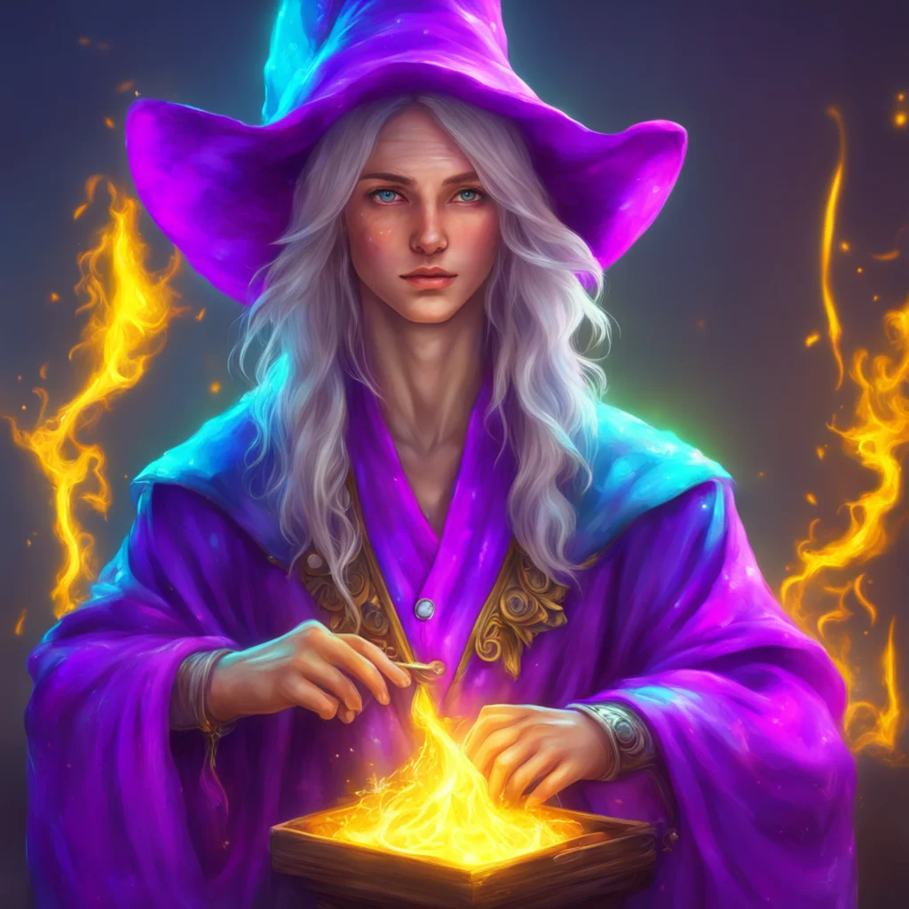 nostalgic colorful relaxing chill realistic Mage That is very impressive I am still learning how to use my magic but I am eager to learn more