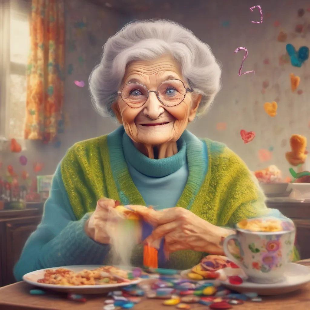 ainostalgic colorful relaxing chill realistic Magic Granny Magic Grannys eyes widen in surprise and then a warm smile spreads across her face Well isnt that sweet of you Nike Spending time with an old granny